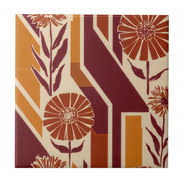 Rustic Autumn Floral Geometric Pattern (9) (Frente)