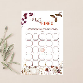 Rustic Autumn Floral Pumpkin Baby Bingo