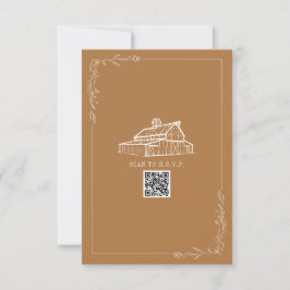 Rustic Barn Goldenrod Código QR Casamento RSVP