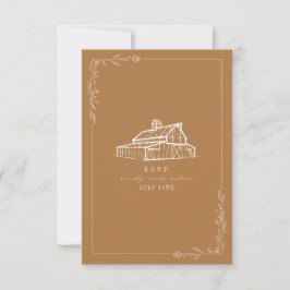 Rustic Barn Goldenrod Weding RSVP