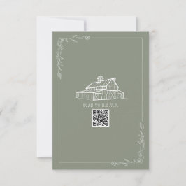 Rustic Barn Sage Green Código QR Casamento RSVP