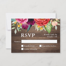 Rustic Barn Wood Floral Weding RSVP