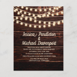 Rustic Barn Wood String Luzes De Casamento Convite