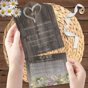 Rustic Barnwood e Wildflower Sem Janto