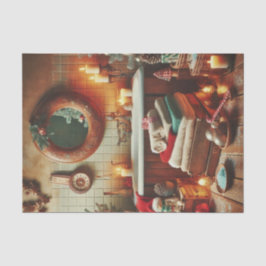 Rustic Bathroom Decorre Papel de Tecido de Natal