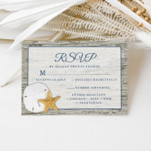 Rustic Beach Driftwood Sand Dollar Wedlar RSVP