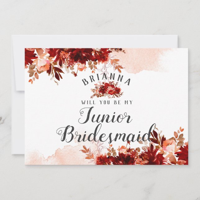 Rustic Beauty Floral Be My Jr. Bridesmaid Proposta (Frente)