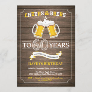 Rustic Beer Surprise 60º Convite de Aniversário