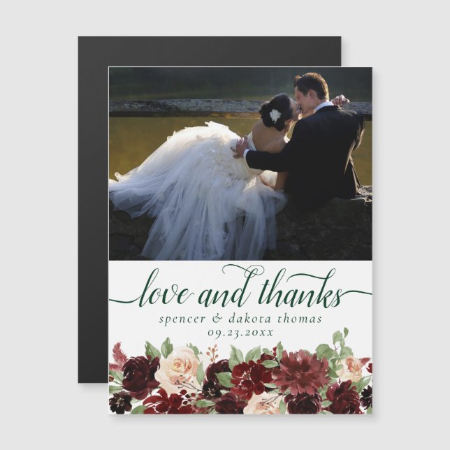 Rustic Blooms | Terracotta Foto Obrigado Magnet (Frente/Verso)