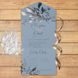 Rustic Blue Winter Foliage Blue Três Janto