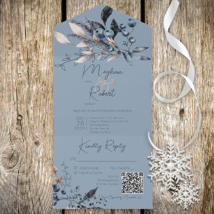 Rustic Blue Winter Foliage Código QR