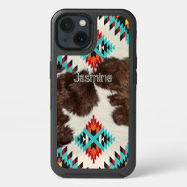 Rustic Bohemian Southwest Cowhide Turquoise Name