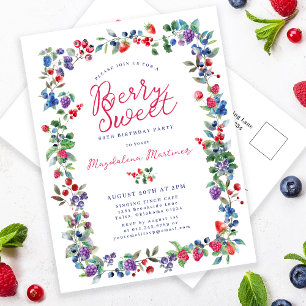 Rustic Boho Berry Sweet Summer 60º Convite