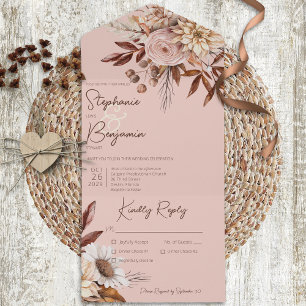 Rustic Boho Blush Neutrals Floral Pink Jantado