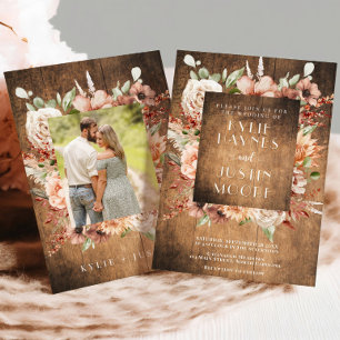 Rustic Boho Fall Autumn Floral Weditation Convite
