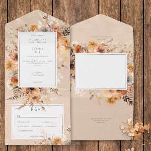 Rustic Boho Fall Peach & Rust Janta Floral