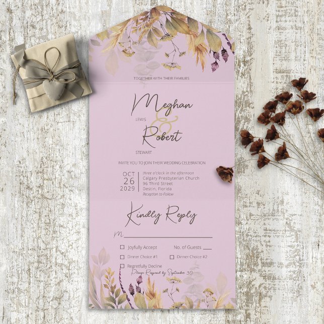 Rustic Boho Fall Wildflower Janto Roxo (Criador carregado)