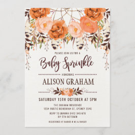 Rustic Boho Floral Autumn Baby Sprinkle Convite