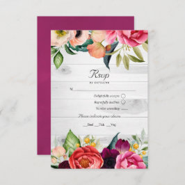 Rustic Boho Floral Bohemian Código QR RSVP Casamen