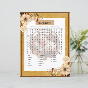 Rustic Boho Floral Chá de fraldas Jogo de Pesquisa