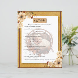 Rustic Boho Floral Chá de fraldas Trivia Game