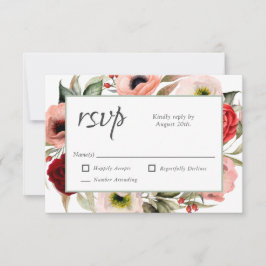 Rustic Boho Floral e Burgundy Weding RSVP