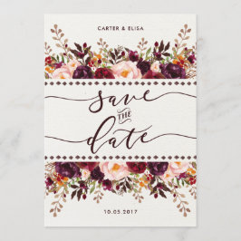 Rustic Boho Floral Salve o Convite de casamento de