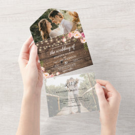 Rustic Boho Floral String Acende Tudo Em Um Único