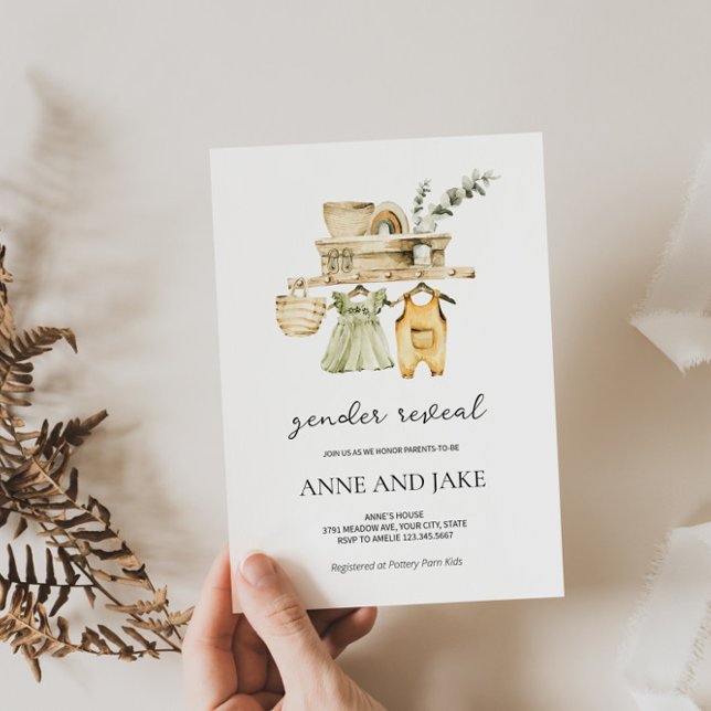 Rustic Boho Gender - Convite à apresentação de pro (Criador carregado)