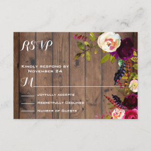 Rustic Boho RSVP — madeira escura