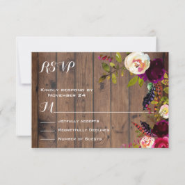 Rustic Boho RSVP — madeira escura