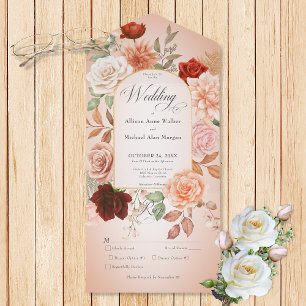 Rustic Boho Rust & Peach Floral Arch Blush Janto