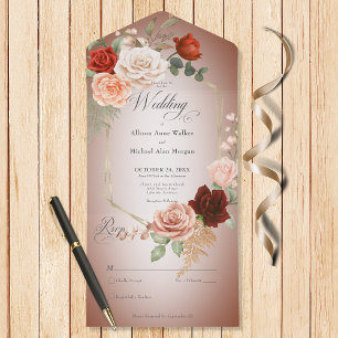 Rustic Boho Rust Peach Floral Frame Rust Sem Janto