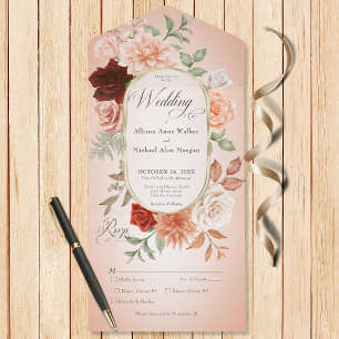 Rustic Boho Rust & Peach Floral Oval Janto Blush