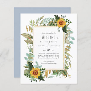 Rustic BOHO Sunflower Casamento Verde