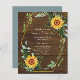 Rustic BOHO Sunflower Casamento Verde