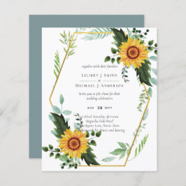 Rustic BOHO Sunflower Casamento Verde