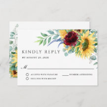 Rustic Boho Sunflower RSVP