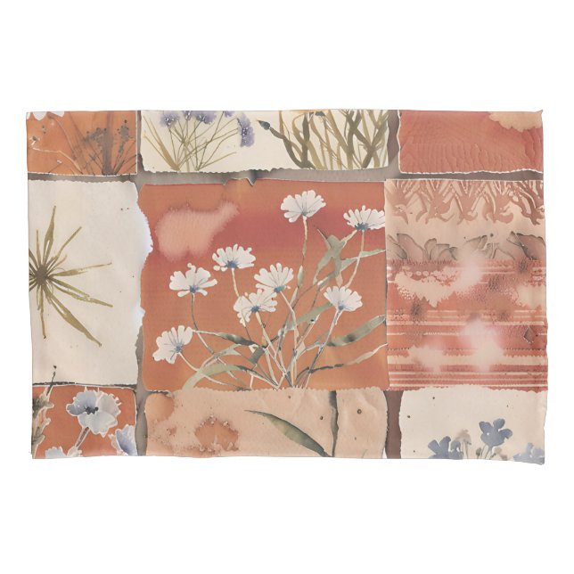 Rustic Boho Wildflower Patchwork Terracotta Primav (Frente)