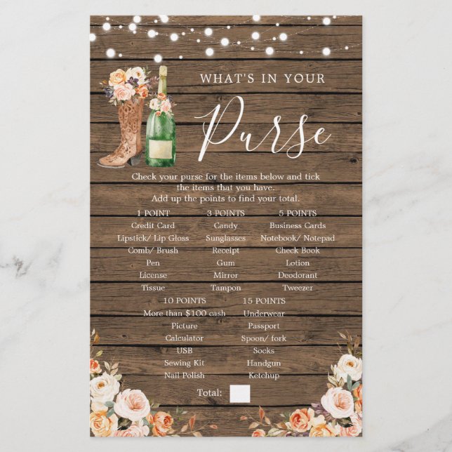 Rustic Boots & Bubble Chá de panela Purpose Game (Frente)