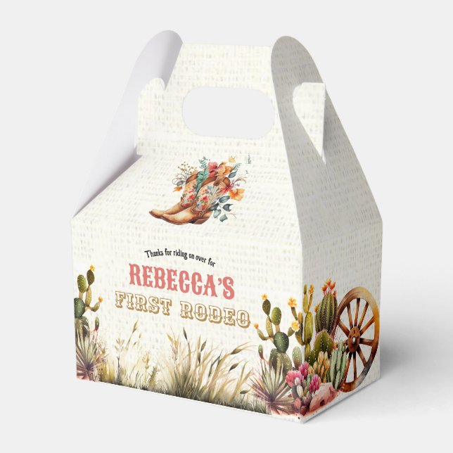 Rustic Boots Cowgirl 1rua Rodeo Aniversário Caixa (Frente)