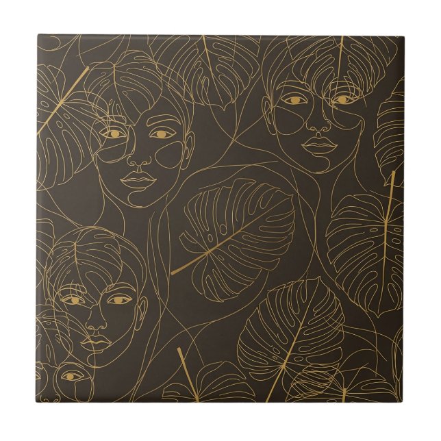 Rustic Botanical Face Line Pattern (1) (Frente)