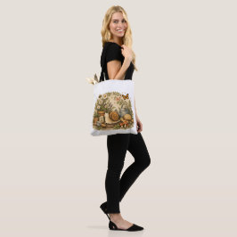 Rustic Botanical Snail Tote Bag for Garden Lovers