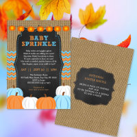 Rustic Boy Pumpkin bebê sprinkle convite