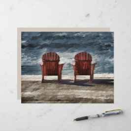 Rustic Brown Adirondack Beach Chairs Art