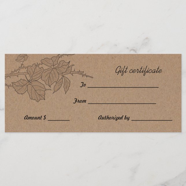 Rustic Brown Kraft Papel Deixa Certificado de Pres (Frente)