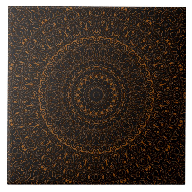 Rustic Brown Mandala com Charme Ocidental (Frente)