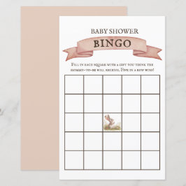 Rustic Bunny Chá de fraldas Bingo Game