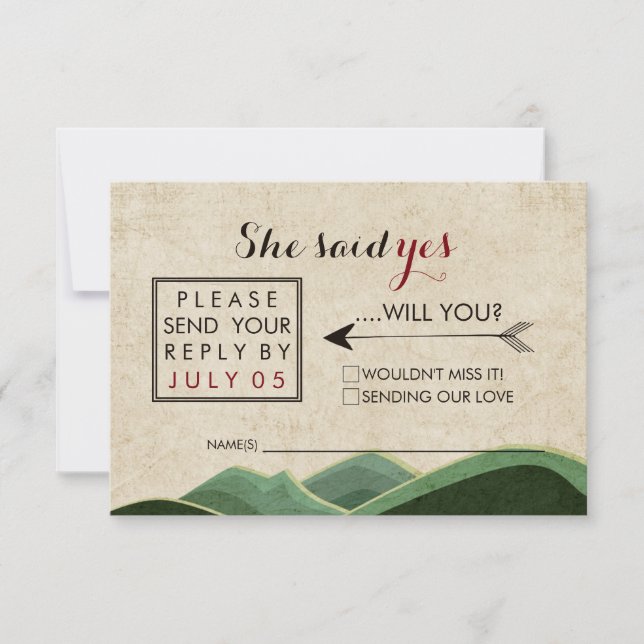 Rustic Camping Wedding rsvp (Frente)