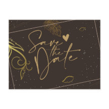 Rustic castanho e branco Salve o Anúncio de Data